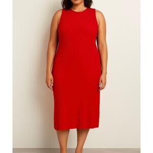 Anthropologie Red Midi Dress